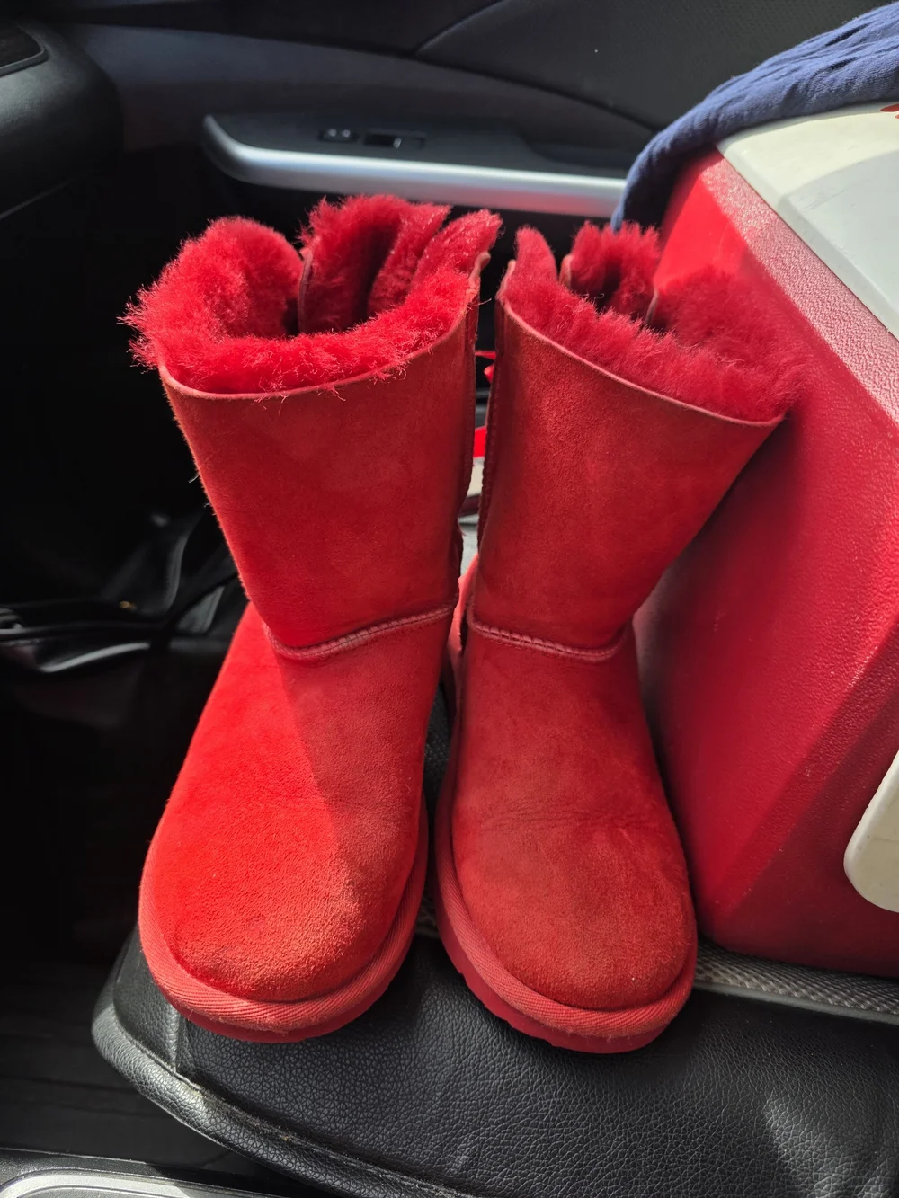 UGG Girl's Red Bailey Bow Boots
